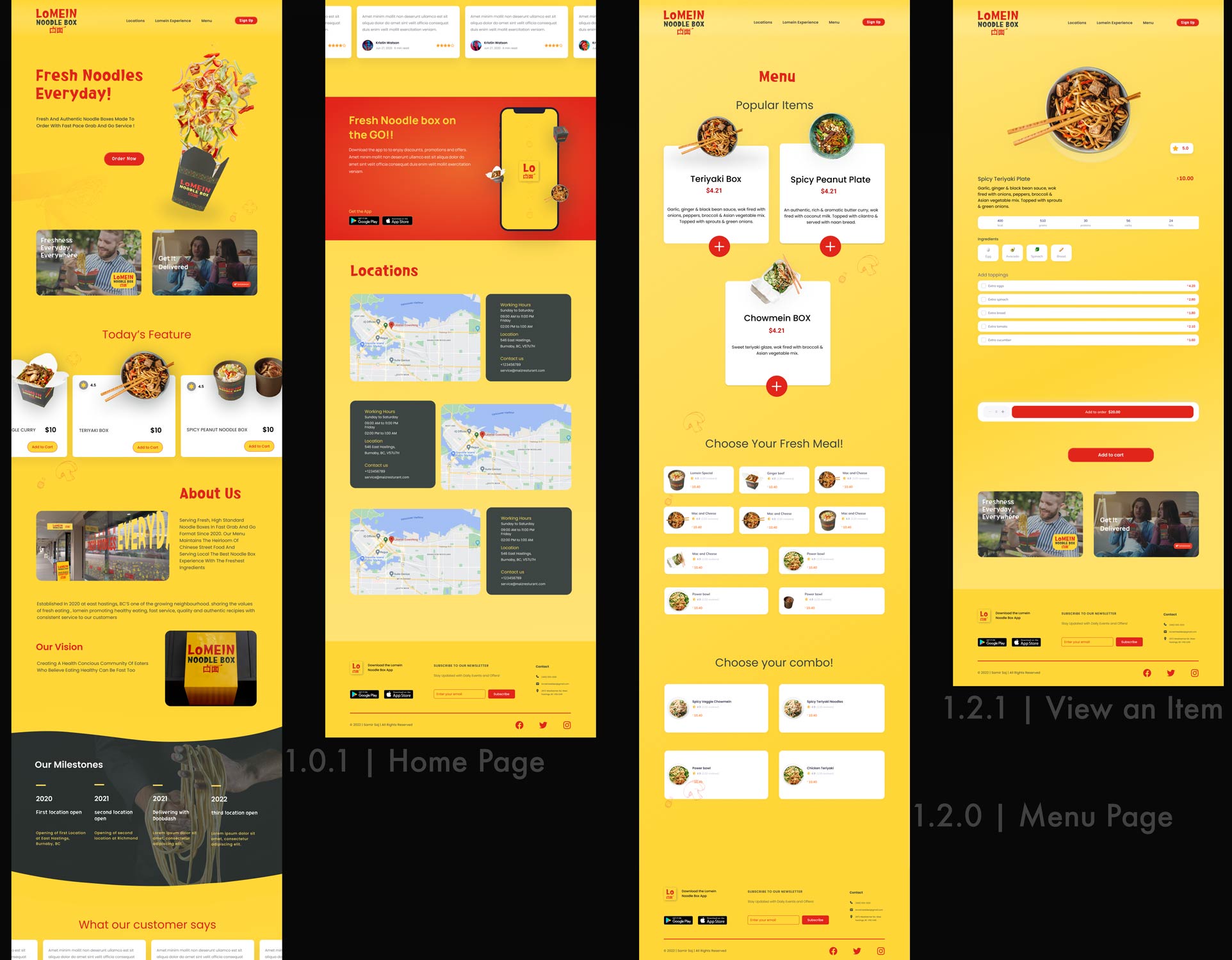 Lomein website main pages