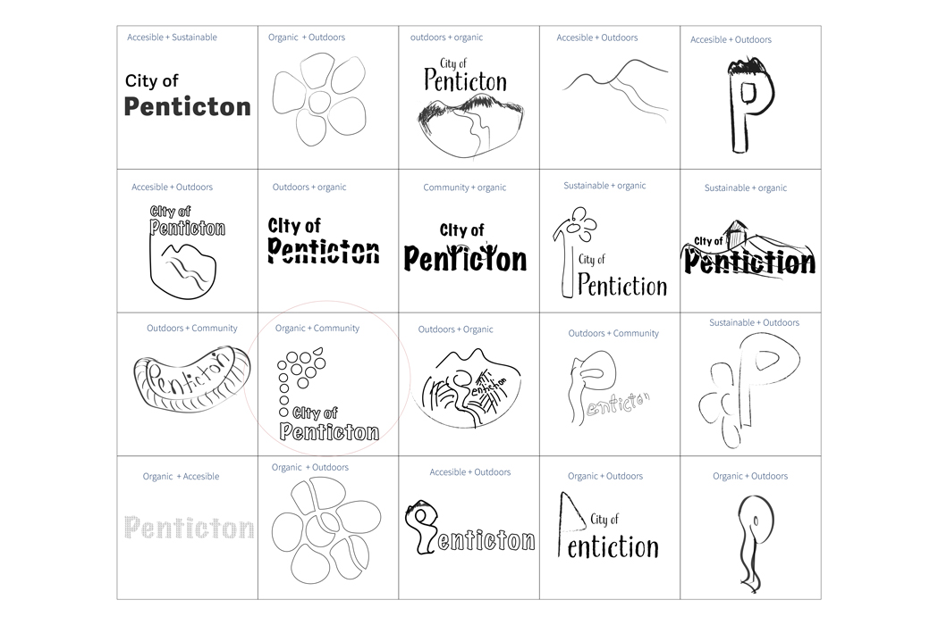 Penticton logo rough sketches