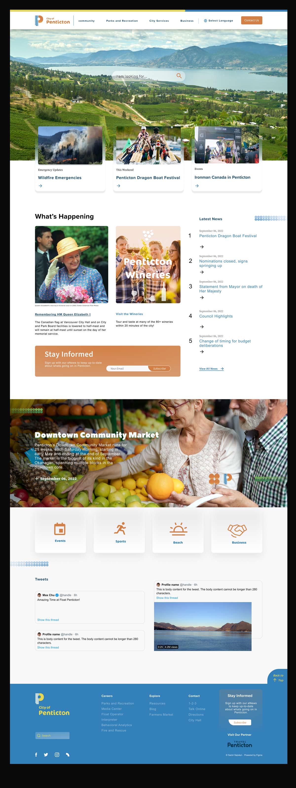 Penticton website home page